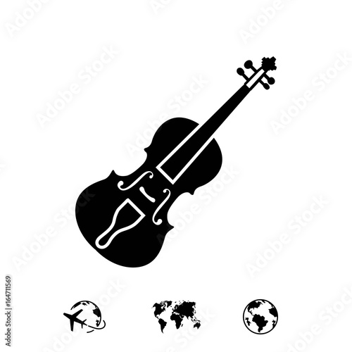 Violin icon stock vector illustration flat design