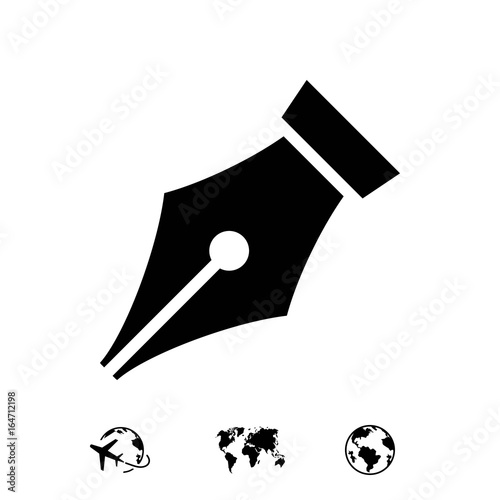fountain pen icon stock vector illustration flat design