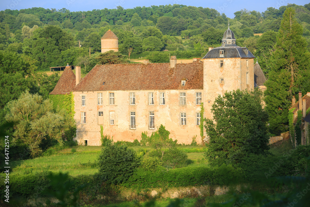 The historic Castle of Vesigneux in Burgundy, Parc Naturel Régional de Morvan, France