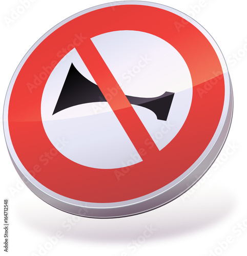 Panneau signaux sonores interdits (3D) photo
