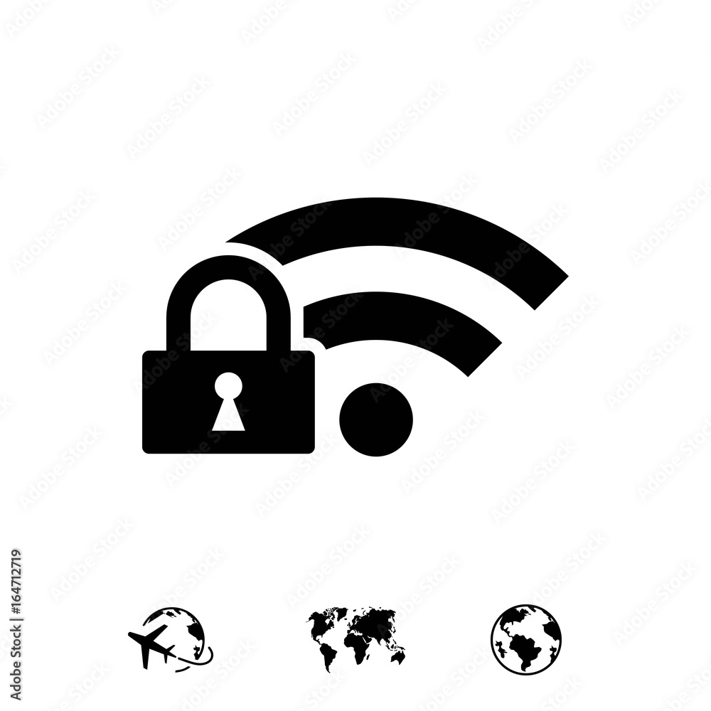 lock wifi icon stock vector illustration flat design lock wifi icon stock vector illustration flat design