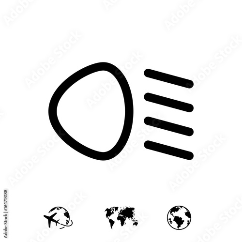 dipped beam icon stock vector illustration flat design