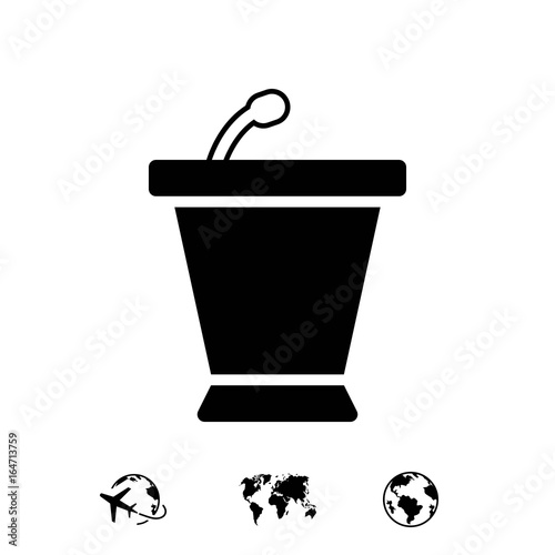 lectern with microphone icon stock vector illustration flat design
