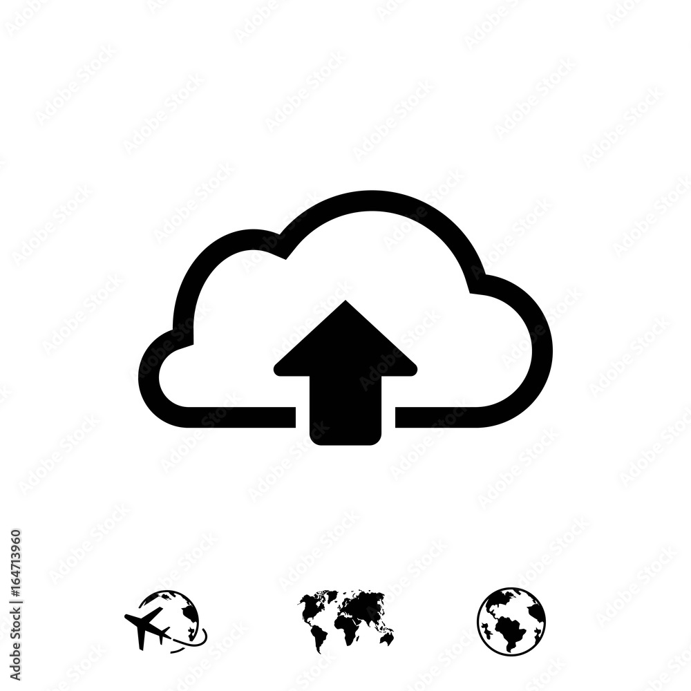 cloud upload icon stock vector illustration flat design
