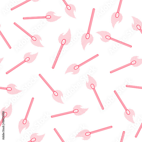 Seamless pattern with burning matches
