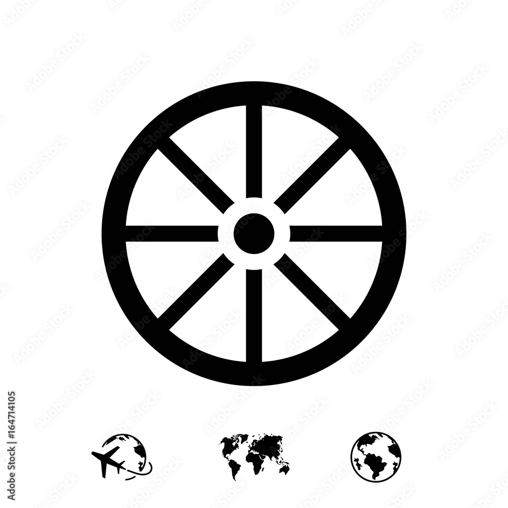 wheel icon stock vector illustration flat design wheel icon stock vector illustration flat design