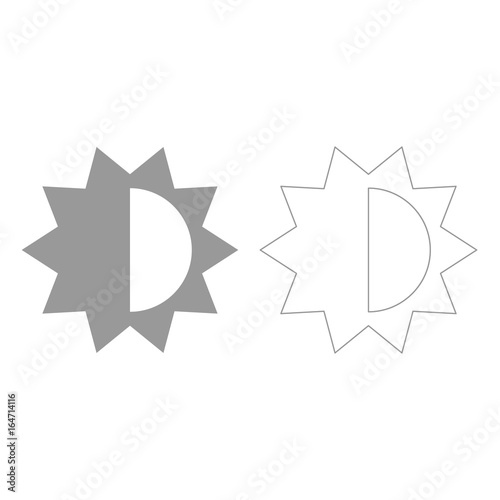 Brightness and contrast setting  grey set  icon .
