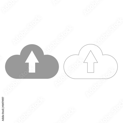 Cloud service grey set icon .