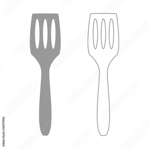 Kitchen spatula  grey set  icon .