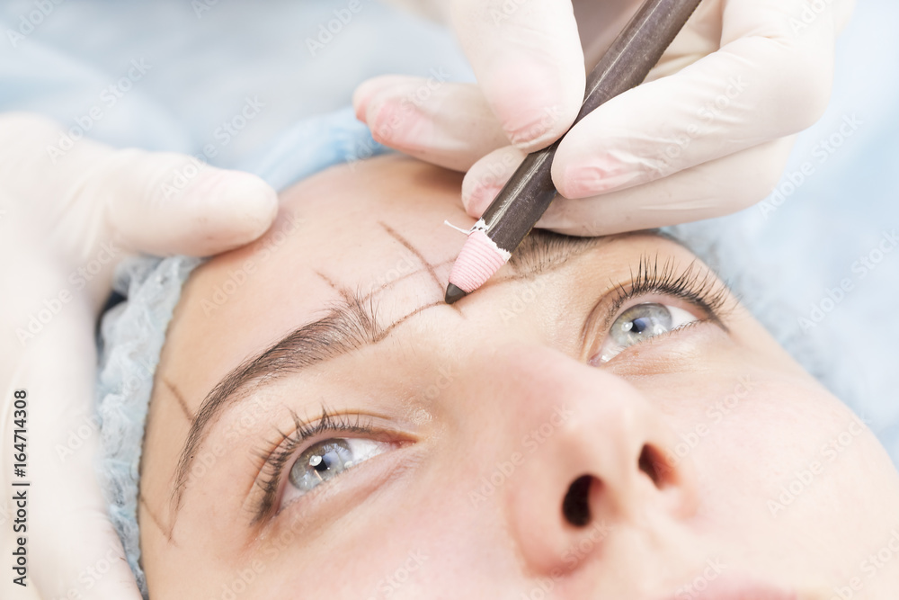 Microblading eyebrows workflow in a beauty salon Microblading eyebrows workflow in a beauty salon
