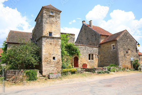 Historic village Châteauneuf in Burgundy, France