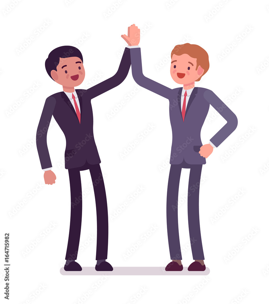 Fototapeta premium Business partners giving high five