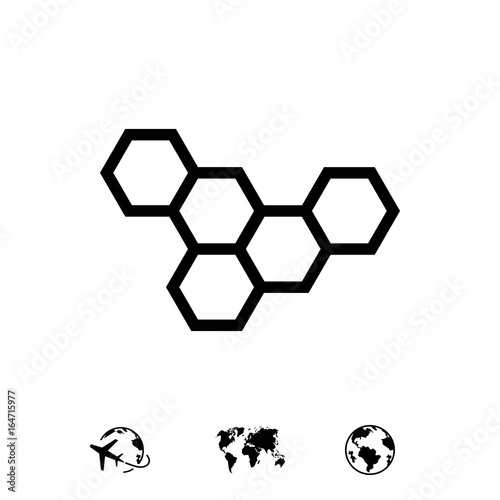 honeycomb honey icon stock vector illustration flat design