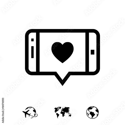 message or love chat on smartphone icon stock vector illustration flat design