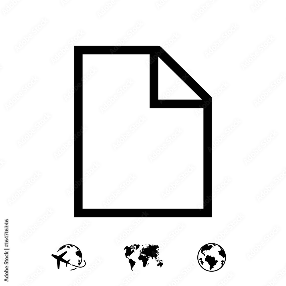 Blank sheet of paper icon stock vector illustration flat design