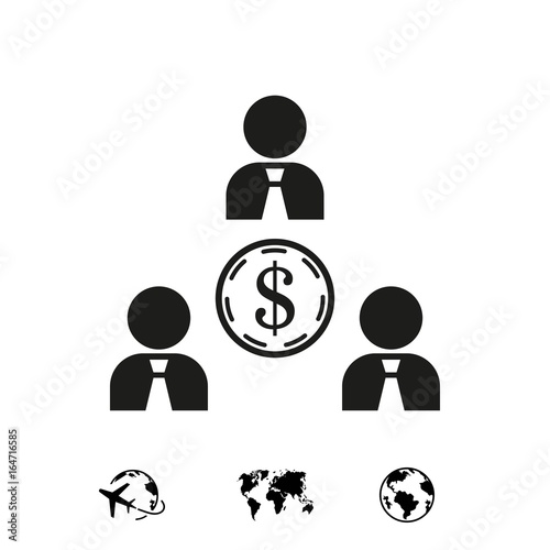 Business people team crowdy walk silhouette concept businesspeople group human resources over world map background vector icon