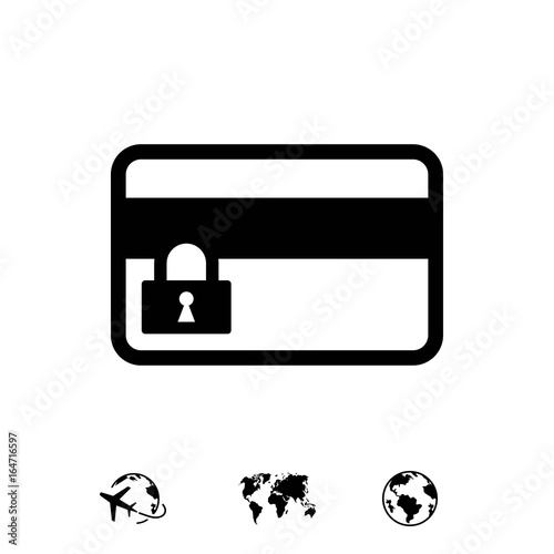 card credit lock icon stock vector illustration flat design