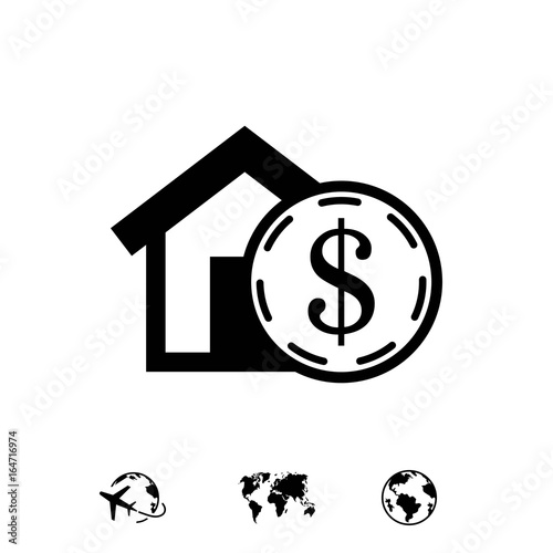 money home dollar icon stock vector illustration flat design
