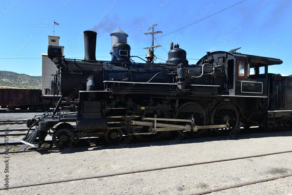 Fototapeta premium A steam locomotive in Nevada. 