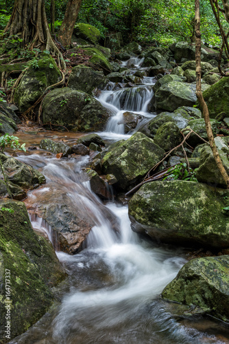 Krok-E-Dok waterfall and rain forest on mountain in Khao Yai National park  Thailand.