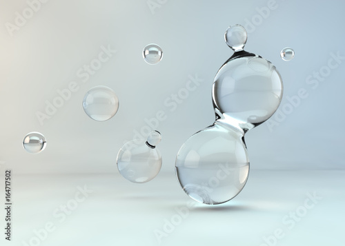 3d illustration water drops