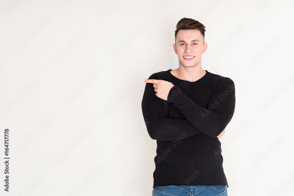 Young handsome man studio portrait, boy style Young handsome man studio portrait, boy style