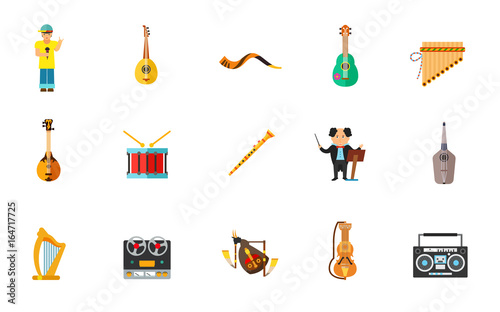 Musical instruments icon set