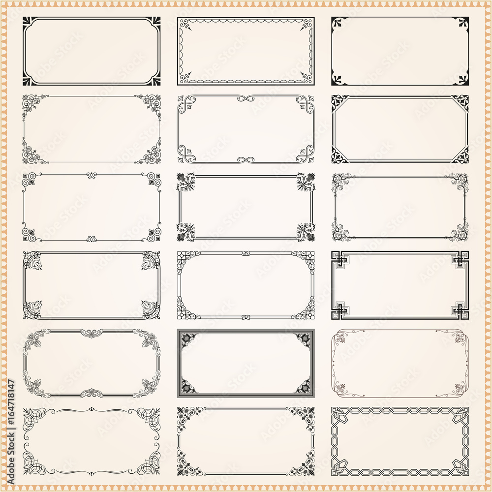 Decorative frames and borders rectangle 2x1 proportions set 1 Stock ...