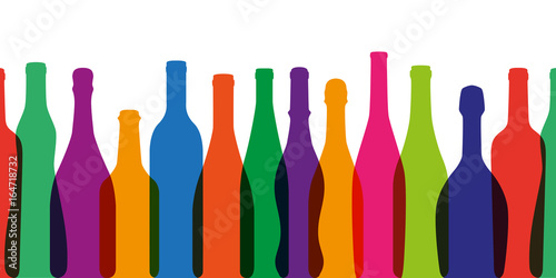 bouteille de vin - silhouette - vin - fond - forme - bannière - web - foire aux vins photo