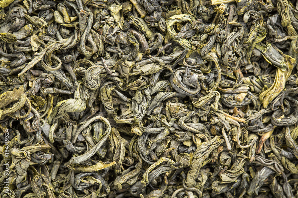 texture of Chinese singlo green tea