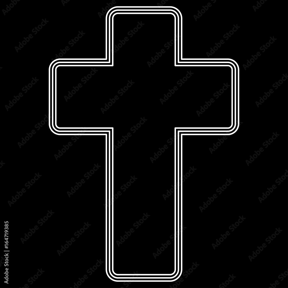 Fototapeta premium Church cross white color path icon .