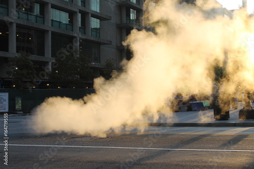 Fumée d'une bouche d'égout - Washington photo