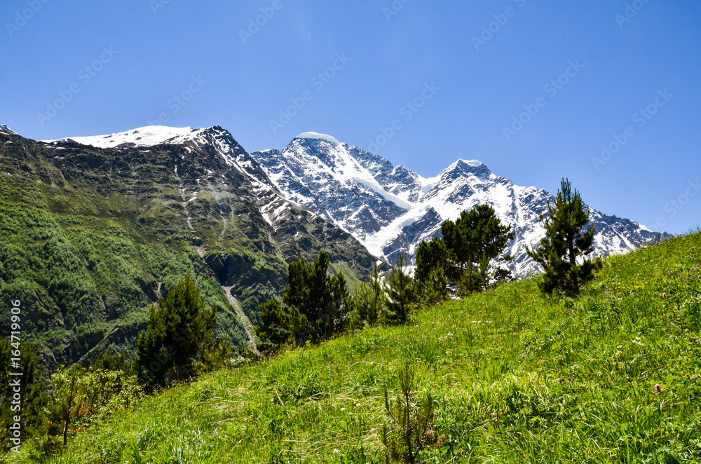 Mountain landscape. North Caucasian ridge, the district of the village of Terskol.
