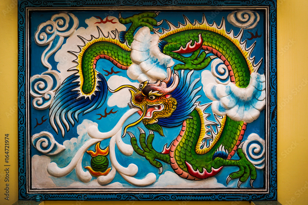 Fototapeta premium Dragon at the Godfather Tribunal In Sakon Nakhon Province