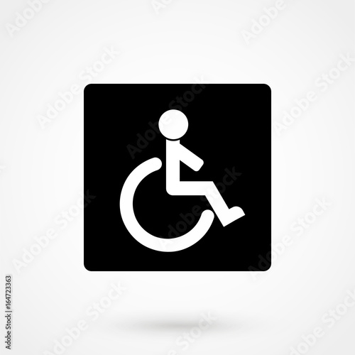 disabled wheelchair icon sign, vector