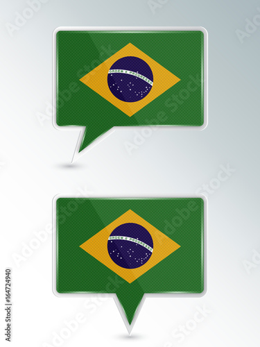 Free Download A set of pointers. The national flag of Brazil on the location indicator. Vector illustration. - GFXLoad