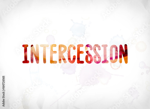 Inercession Concept Painted Watercolor Word Art