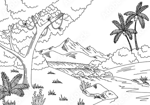 Rainforest Clipart Black And White