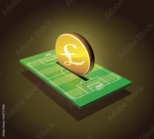 invest pounds in a football field (dark background)