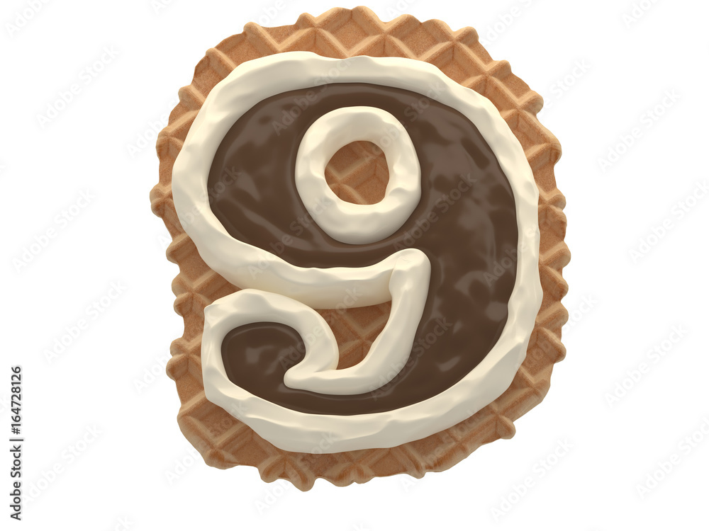 Wafers with white cream and chocolate font. Wafers with white cream and chocolate font.