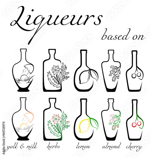 Icons of liqueurs