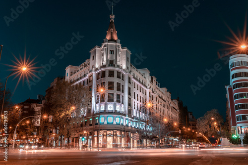 Madrid Building at Night