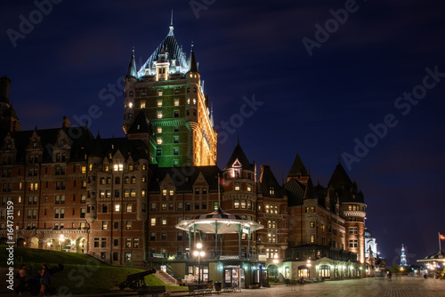 A view of boardwalk of Terrasse Dufferin during the night. Quebec City - Canada