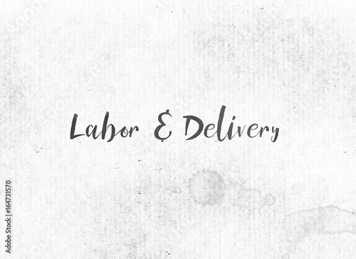 Labor and Delivery Concept Painted Ink Word and Theme © enterlinedesign