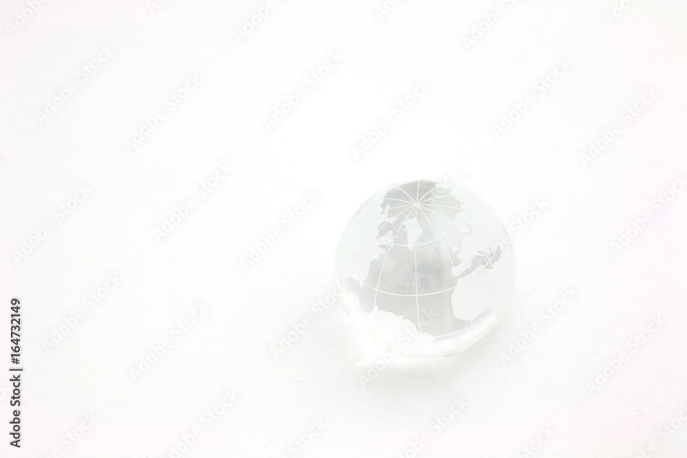 glass globe isolated on white background with copy space glass globe isolated on white background with copy space