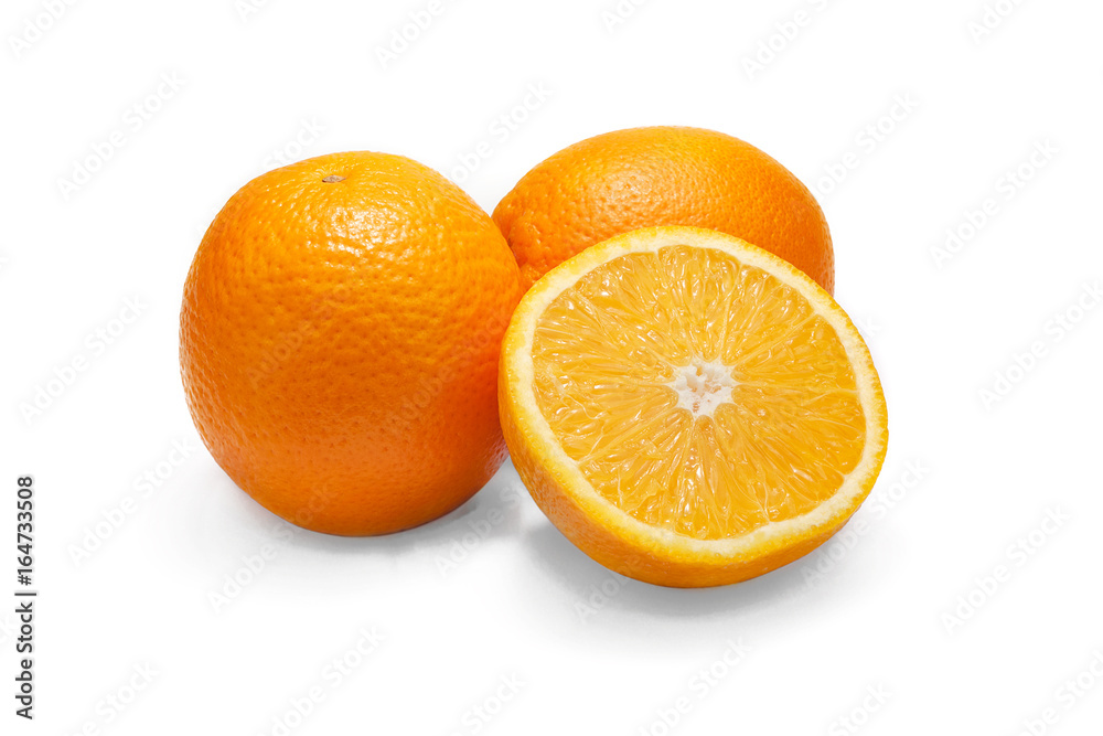 Ripe orange isolated on white background, orange Ripe orange isolated on white background, orange