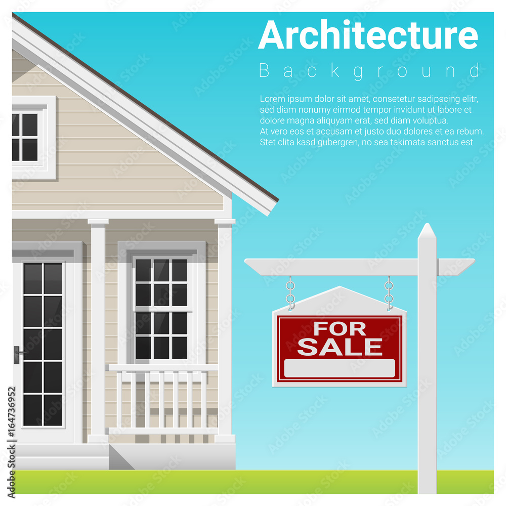 Real estate investment background with house for sale , vector , illustration Real estate investment background with house for sale , vector , illustration