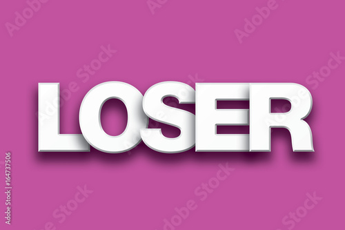 Loser Theme Word Art on Colorful Background