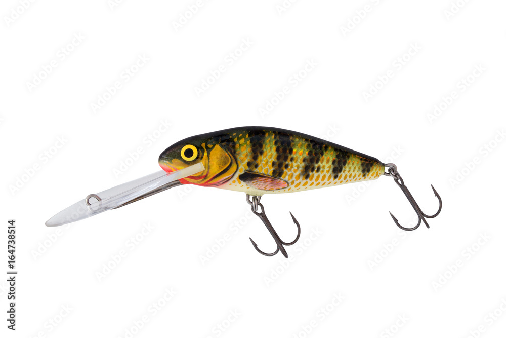 Fishing lure isolated on white. Wobbler, fishing bait Fishing lure isolated on white. Wobbler, fishing bait