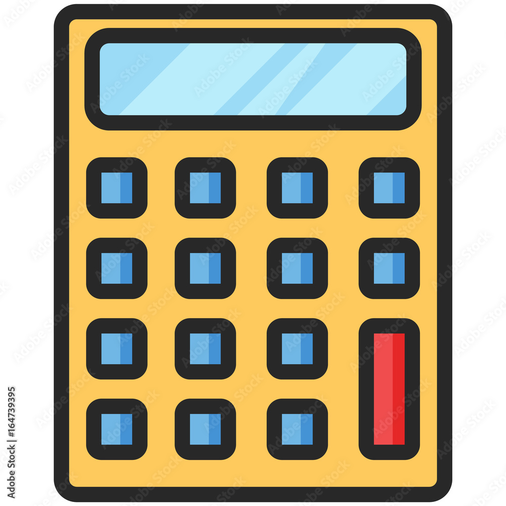 Simple Vector Icon of a classic calculator in flat style. Pixel perfect.  Basic education element. School and office tool. Back to college. vector de  Stock | Adobe Stock